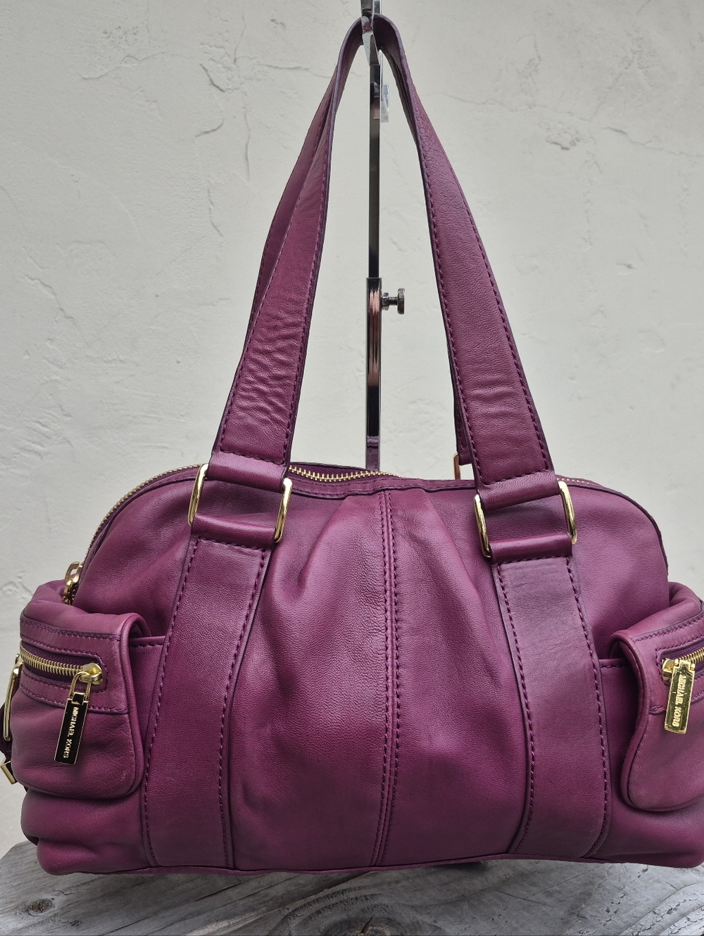 MICHAEL Michael Kors Vintage Mulberry Leather Satchel Shoulder Bag - Picture 8 of 13